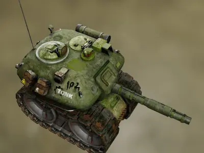 Tonk tank Low-poly 3D model
