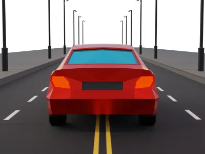 Car 3d model - Low poly stylized  Free low-poly 3D model