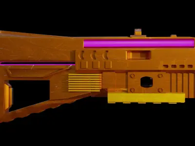 Low poly Cyber Gun designed by me 3D model
