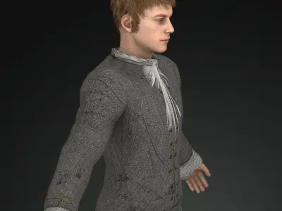 Napoleonic civilian 1812 Low-poly 3D model