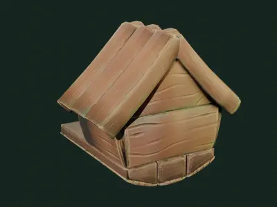 Stylized Bird House LOW POLY Low-poly 3D model