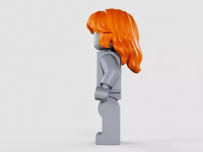 Minifigure Long Wavy Hair Nami  3D model