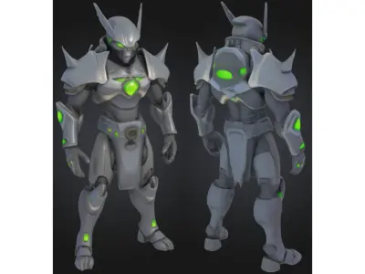 Stylized Sci Fi Alien Warrior Low-poly 3D model