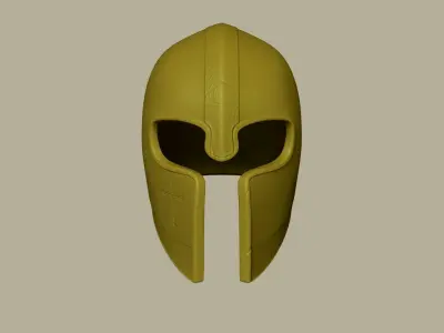 Golden Crusader Helmet - Character Design Low-poly 3D model