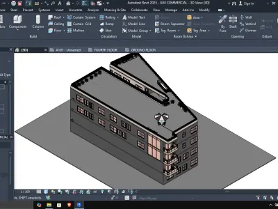 Commercial building Architectural Revit Model 3D model