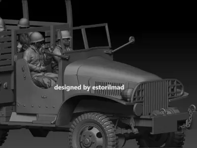 WW2 AMERICAN SOLDIER DRIVER FOR STUDEBAKER GMC CCKV TRUCK 3D print model