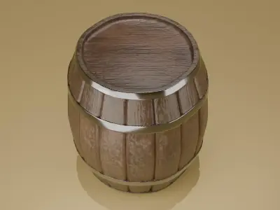 Barrel Low-poly 3D model 13