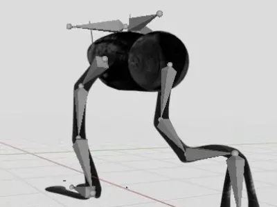 Sci-fi Drone Rigged and Animated 3D model