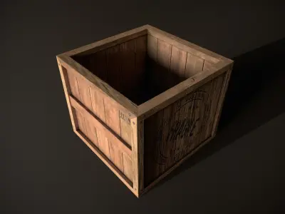 Wooden Crate-2 Low-poly 3D model