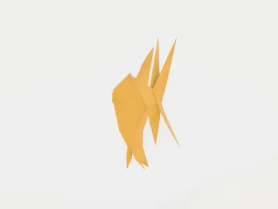 Origami Gold Fish Low-poly 3D model