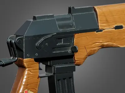 AK 47 Kalashnikov Stylized Gun Game Ready Low-poly 3D model