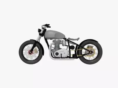 Classic Bobber Motorcycle 3D Model 3D print model