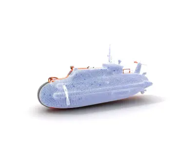 Bright Orange Submarine model pack Low-poly 3D model