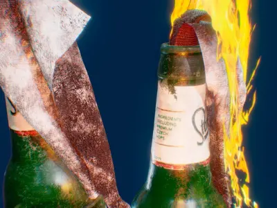 Molotov cocktail Low-poly 3D model purchase