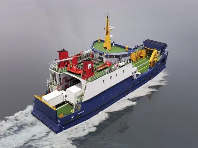 Ro-Ro Vehicle Passenger Ferry 3D model