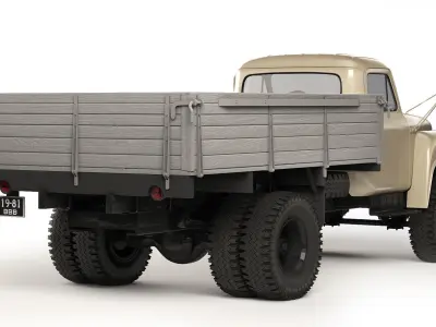 GAZ 53 flatbed body 1961 3D model