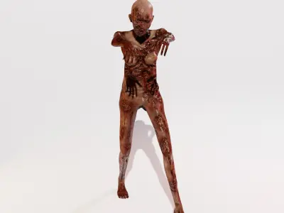 Female Zomebie by Gugurun Free low-poly 3D model