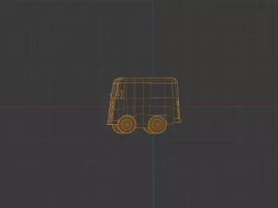 minibus Low-poly 3D model