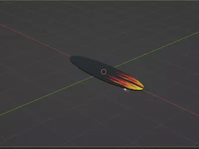 fire skate board 3D model