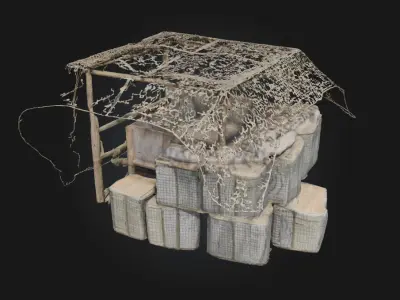 Camouflage Bunker Setup  Concealed Fortification for Tactical  3D model