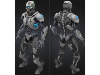 Stylized Sci Fi Undead Soldier Low-poly 3D model