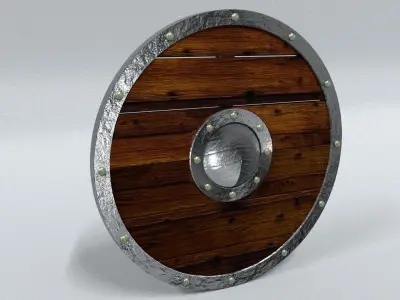 laos Viking Shield Low-poly 3D model