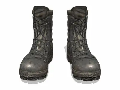 Female Military Combat Boots Low-poly 3D model