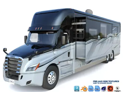 Cascadia Freightliner Motorhome XL45 2025 Low-poly 3D model