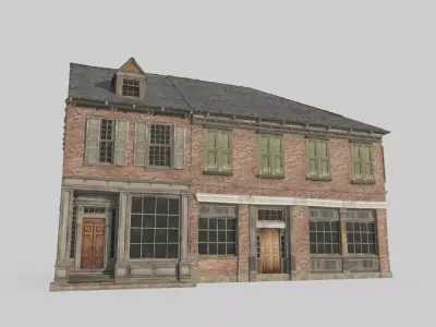 18th-century brick buildings in urban towns 3D model