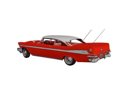 1958 Plymouth Fury Classic Vintage Car Partial Interior 3D model