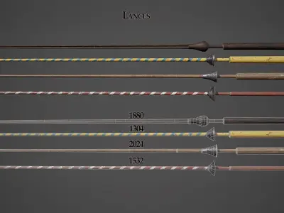Medieval Polearms - I Low-poly 3D model