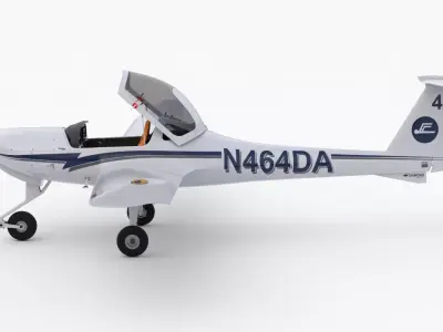 Aircraft Diamond DA20 Navy Low-poly 3D model