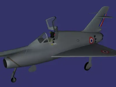 Nord 1402 Gerfaut II Low-poly 3D model