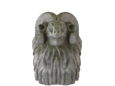 Garden ram stone statues Low-poly 3D model