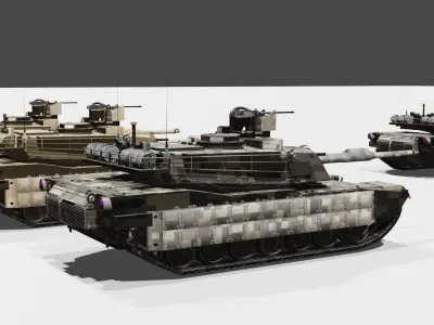 MI Abrams Main Battle Tank Low-poly 3D model