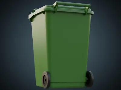 Wheeled Bin 1 Basic Low-poly 3D model