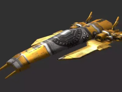 Starship spaceship Low-poly 3D model