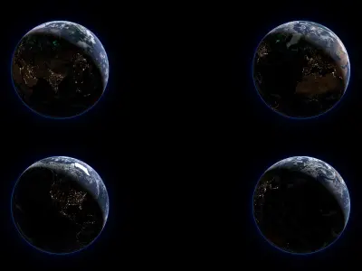  Earth Horizon with Polar Lights Volumetric Animated For Blender 