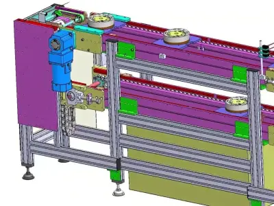 Dual-Level Industrial Chain Conveyor System 3D model