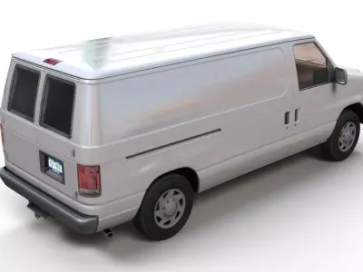 2010s industrial van  Low-poly 3D model