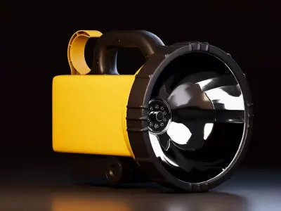 Industrial Handheld Flashlight 3D model