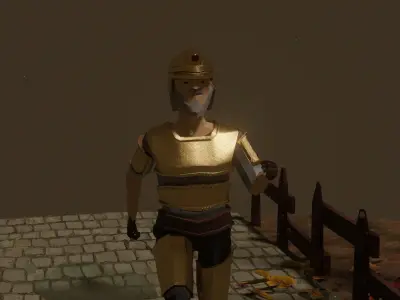 Low Poly Character Armory 3D model Free low-poly 3D model