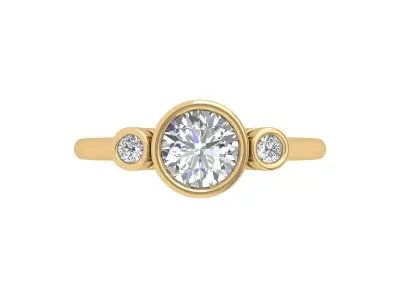 Solitair 3 Stone Ring 3D print model get