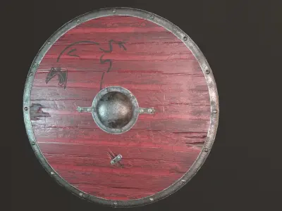 Ragnar viking shield  Free low-poly 3D model