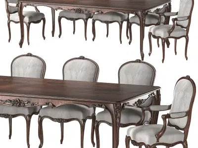chairish  table and chair art 8732 3D model