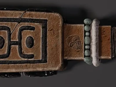 Macuahuitl Low Poly 3D Model Low-poly 3D model