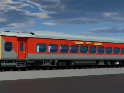 Indian Railways LHB Ac 3 -Tier Coach Featuring with Interior 3D model