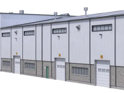 Industrial Buildig 38 White 3D model