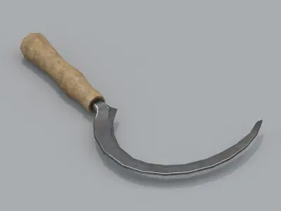 Sickle PBR axe Low-poly 3D model