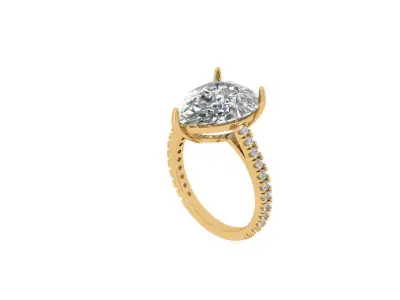 Pear Art Deco Ring 3D print model 3